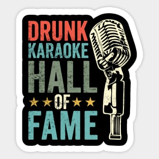 Funny Vintage Karaoke Bar Crawl: Drunk Karaoke Hall Of Fame Sticker